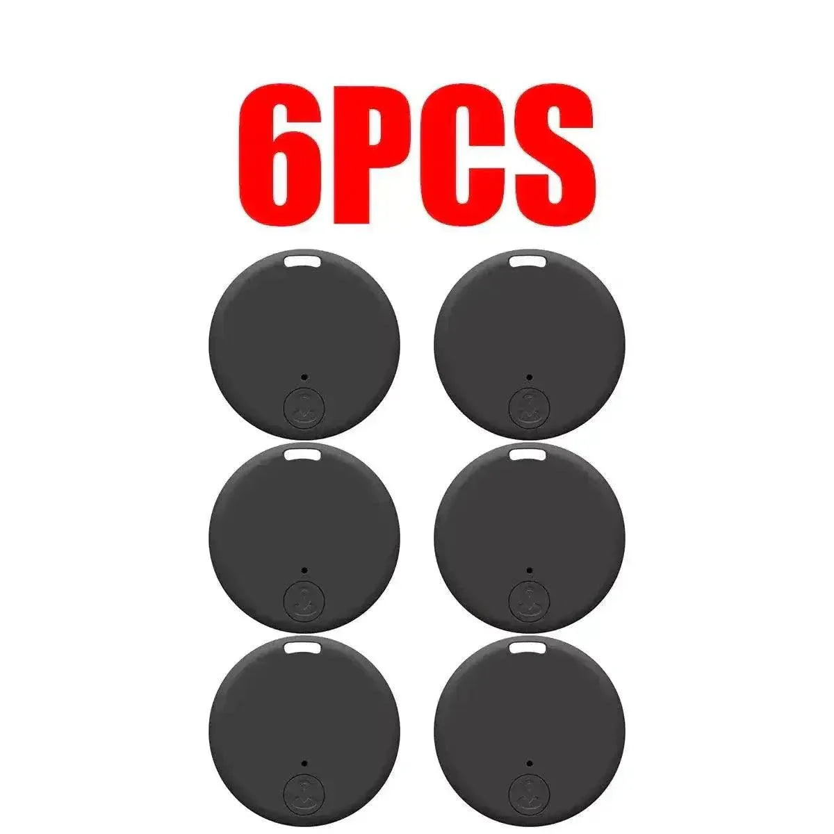 Six-pack of Bluetooth GPS tracking devices for real-time location updates.