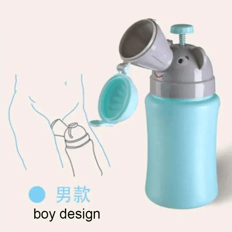 blue and gray portable boy design potty training urinal with elephant head