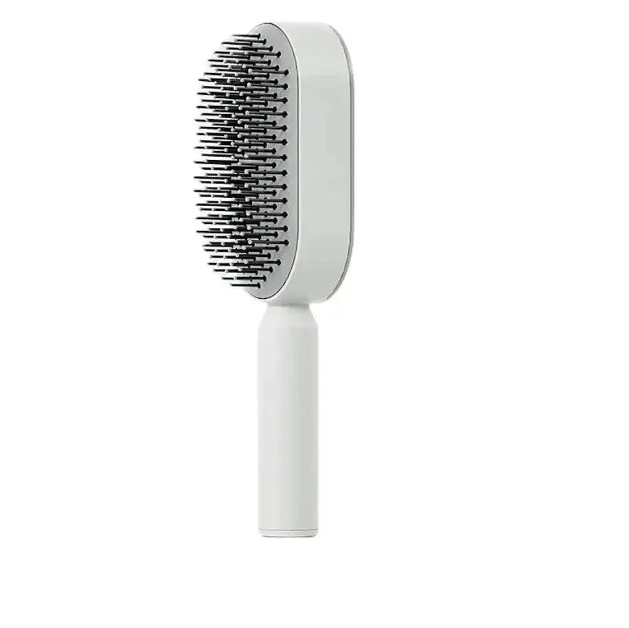 Women's 3D hair growth self-cleaning brush with ergonomic design.