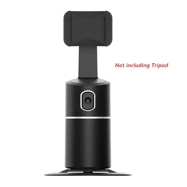 Black auto face tracking phone selfie stick holder without tripod