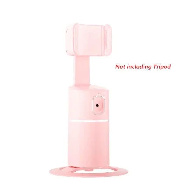 Pink auto face tracking phone selfie stick holder without tripod for hands-free selfies