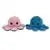 Double sided flip octopus plush toy soft and reversible cute stuffed animal for kids