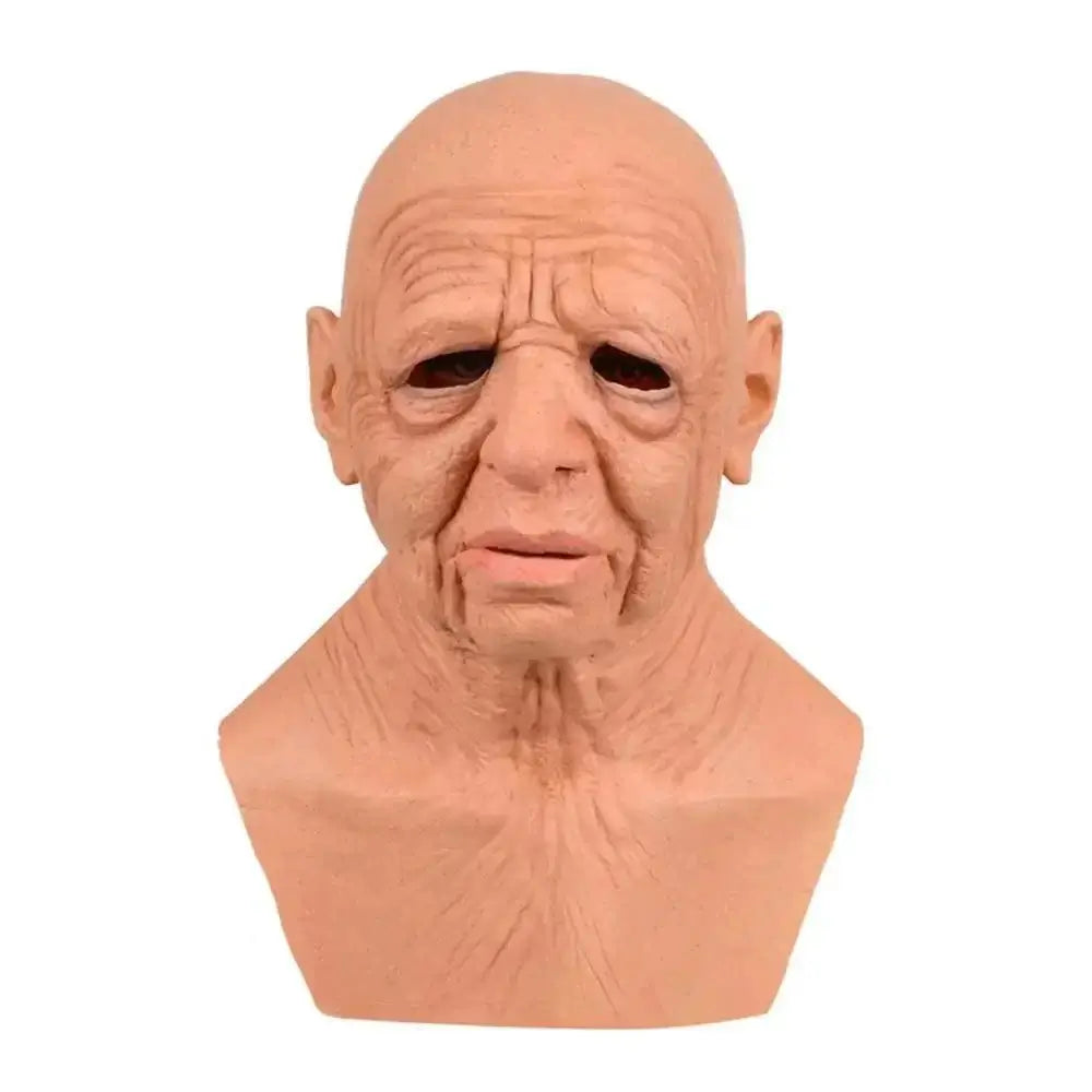 Old scary mask with realistic old man design for Halloween.