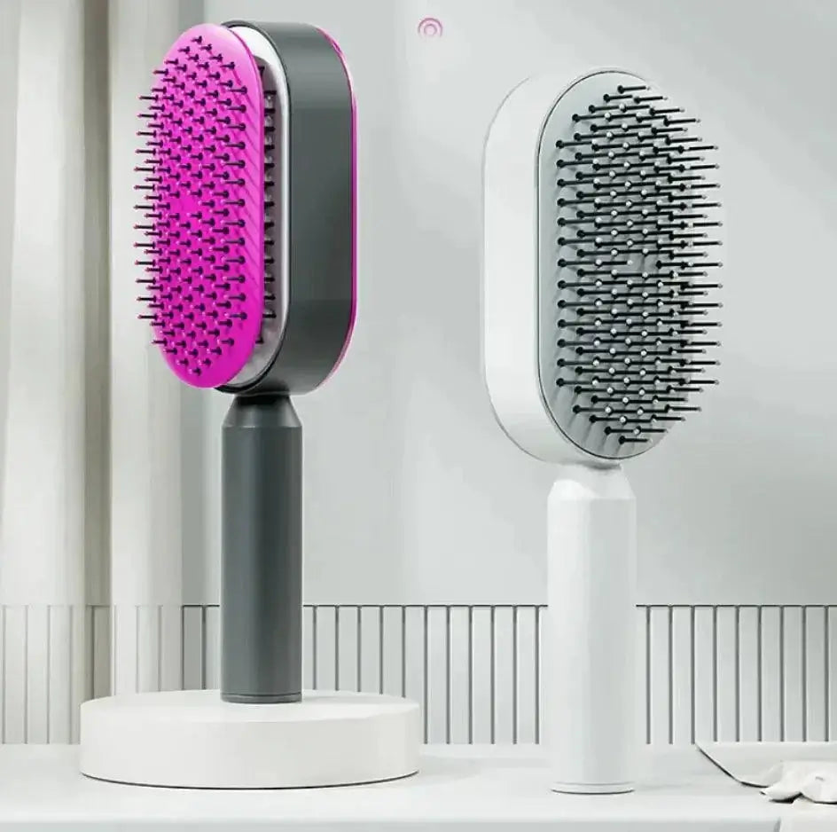 Women's 3D Hair Growth Self-Cleaning Brush with ergonomic design, promoting scalp health and reducing hair loss.
