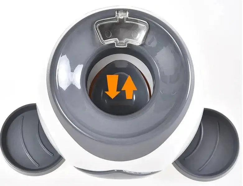 Smart Pet Feeder with automated feeding schedule and built-in camera for remote monitoring.