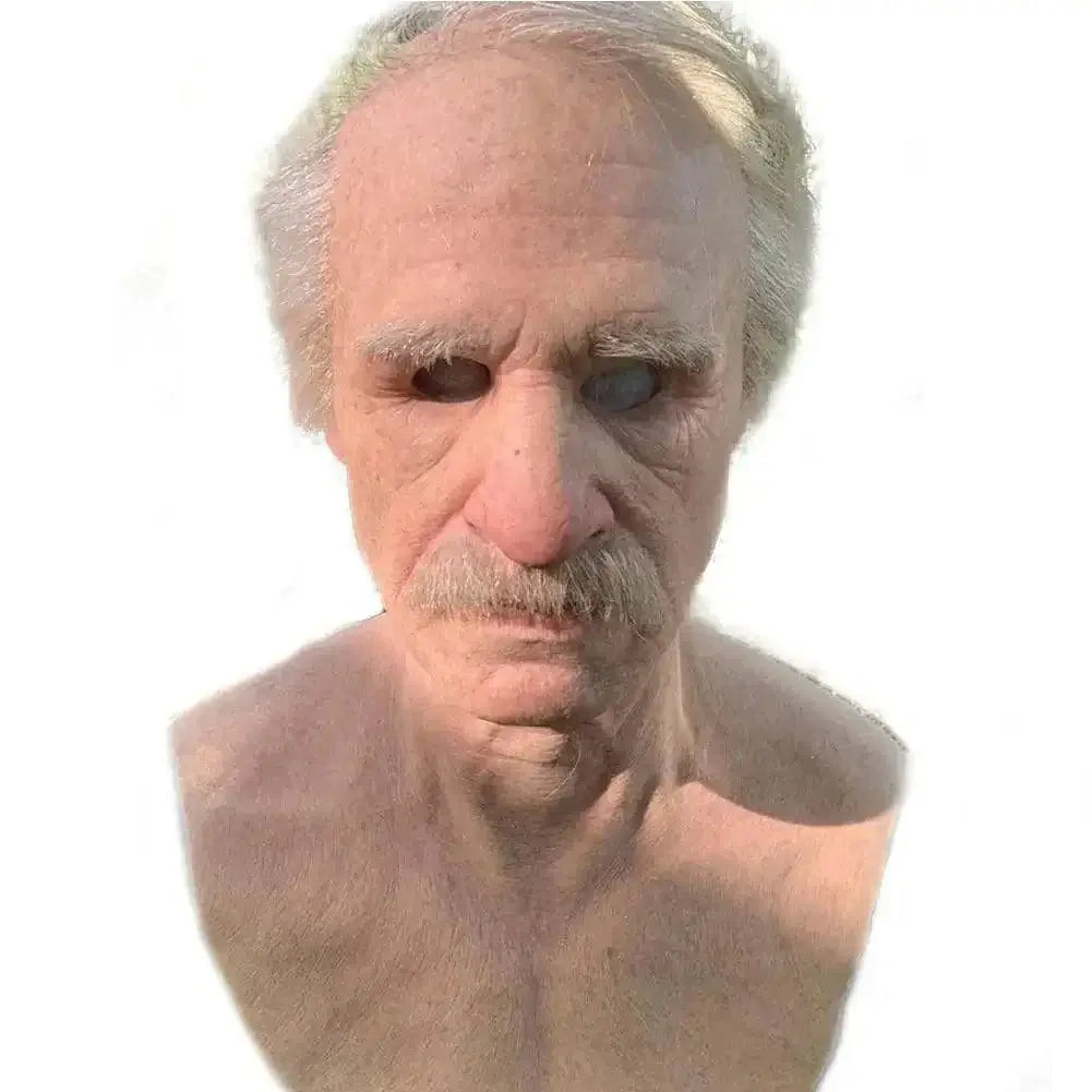 Realistic old scary mask with intricate details for Halloween events.
