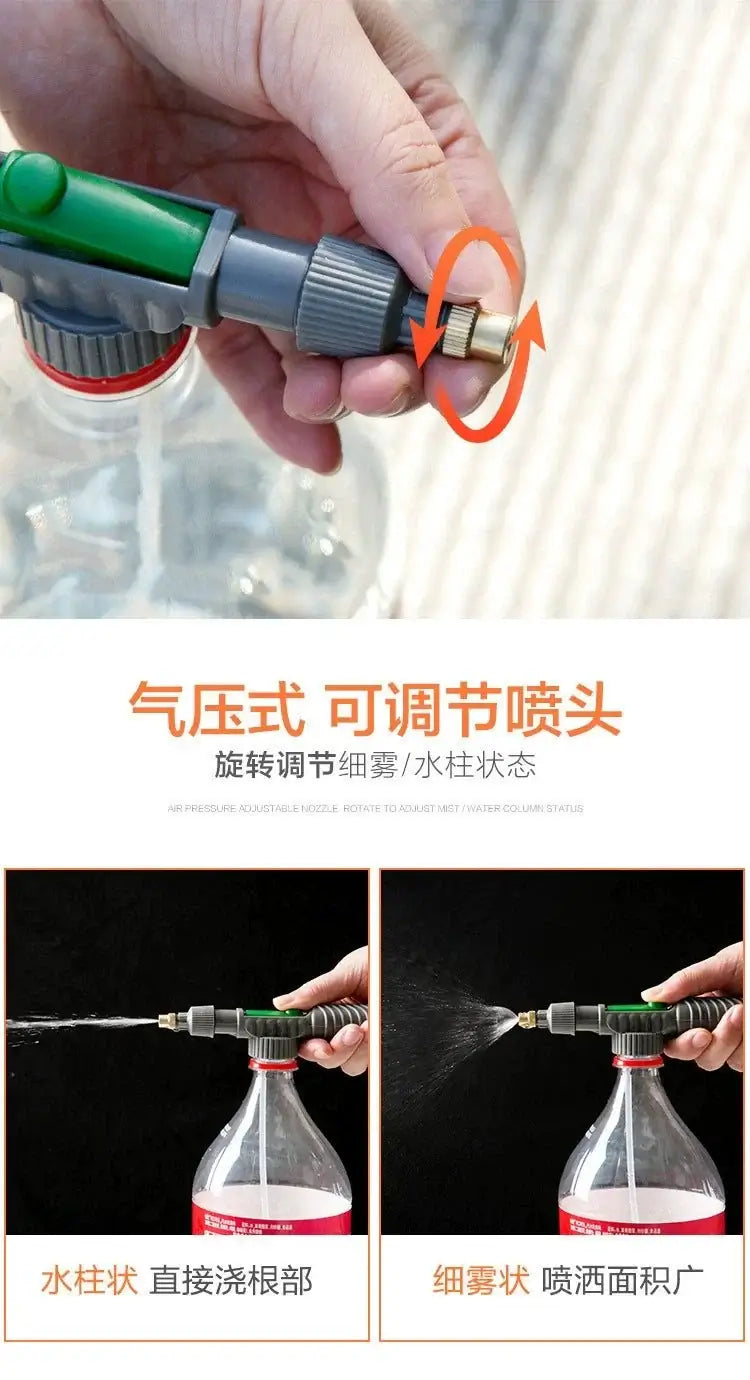Beverage Bottle Sprayer with adjustable nozzle for precise watering and disinfection, ideal for household and plant care.