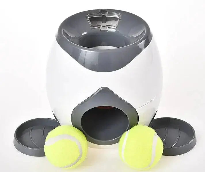 Modern smart pet feeder with automated schedule and built-in camera.