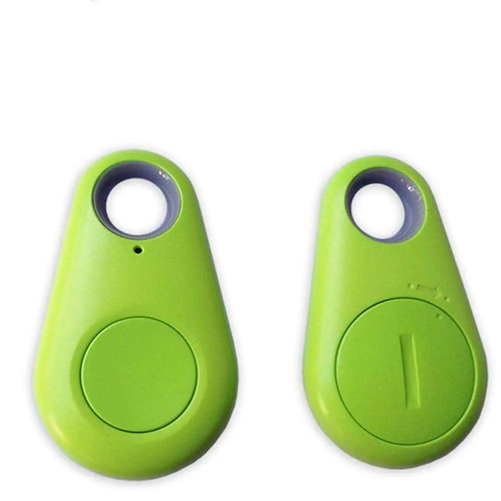 Green anti-lost smart wireless Bluetooth tracker with keychain design for easy attachment.