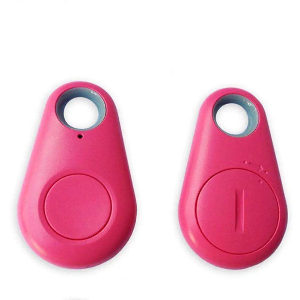 Pink Bluetooth tracker keychain for locating items.