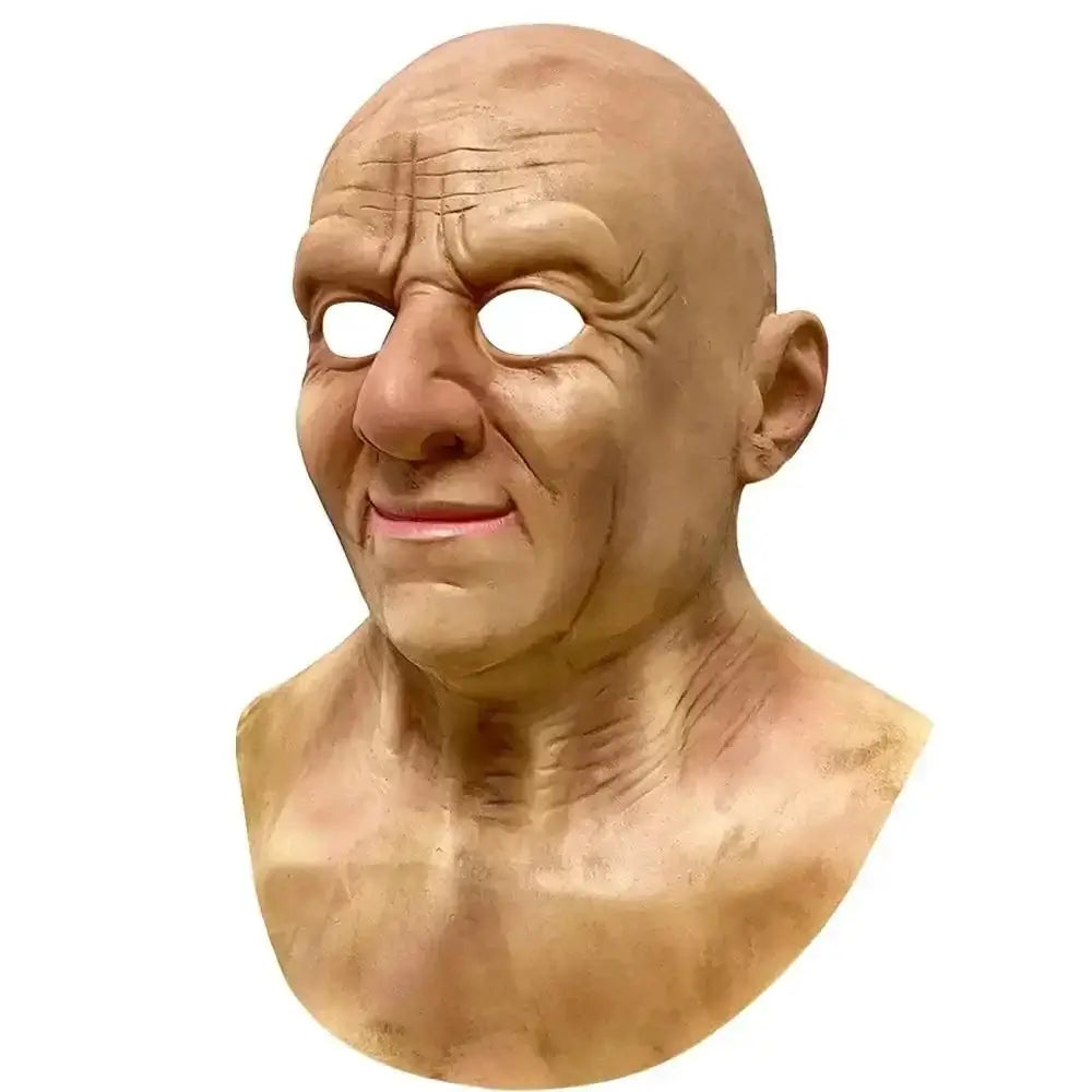 Old scary mask with realistic design for Halloween and themed parties.