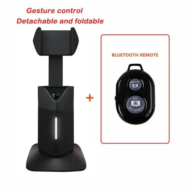 Auto face tracking phone selfie stick with detachable foldable design and Bluetooth remote control