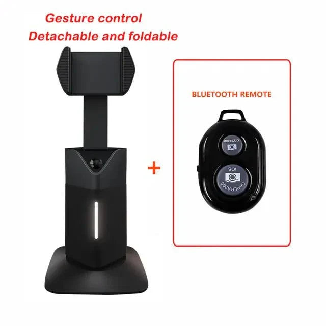 Auto face tracking phone selfie stick with detachable foldable design and Bluetooth remote control