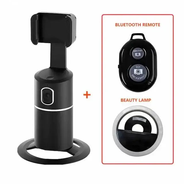 Auto face tracking phone selfie stick with Bluetooth remote and beauty lamp for hands-free perfect selfies