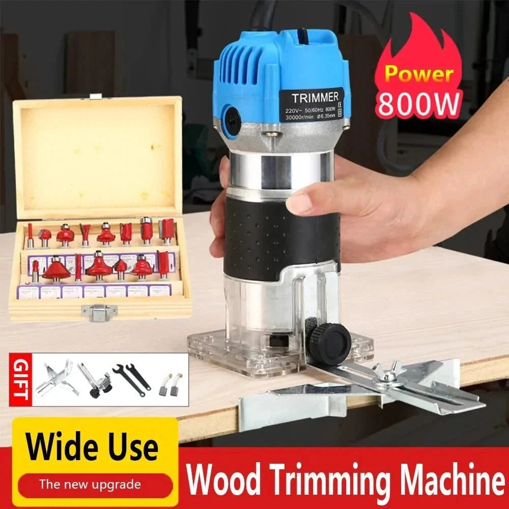 800W Electric Wood Trimming Machine Portable Tool for Carpentry