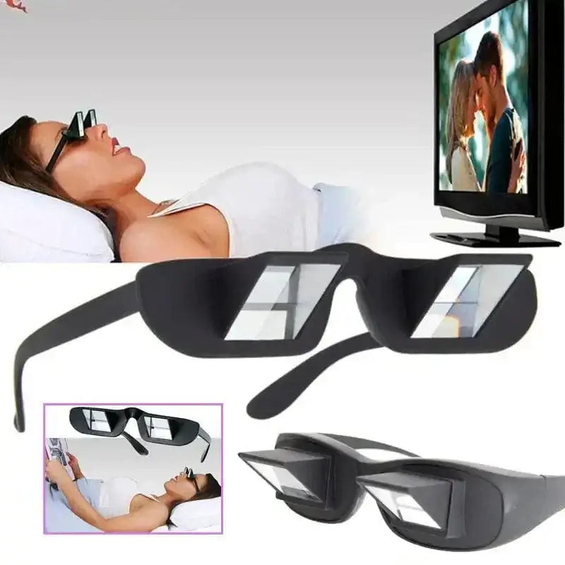 Lazy Prism Glasses for comfortable viewing and productivity while lying down.