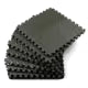 36-piece anti-slip gym floor mat set in black, durable EVA foam, interlocking design for versatile use.