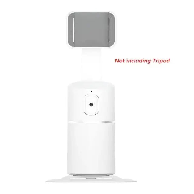 White auto face tracking phone selfie stick holder without tripod for hands-free selfies