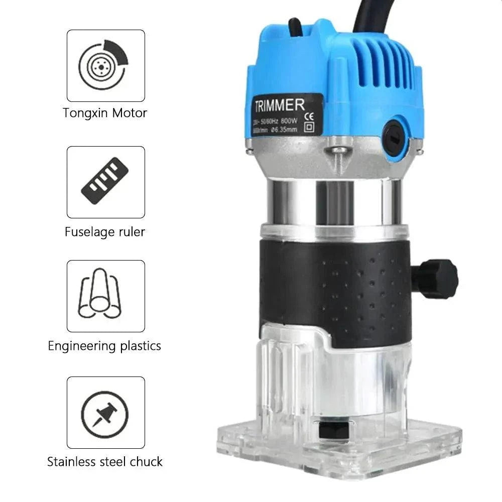 800W Electric Wood Trimming Machine Portable Tool for Carpentry