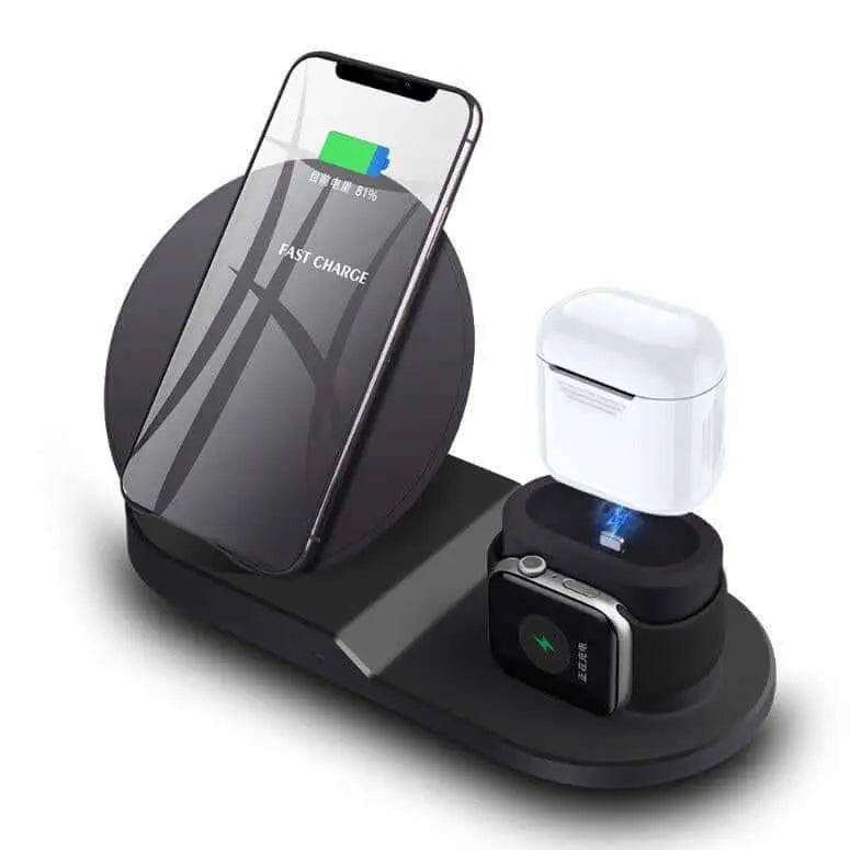 3 in 1 wireless charger station for iPhone, Apple Watch, and AirPods.