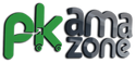Logo of pkamazone featuring playful green and gray typography, symbolizing a vibrant online shopping experience.