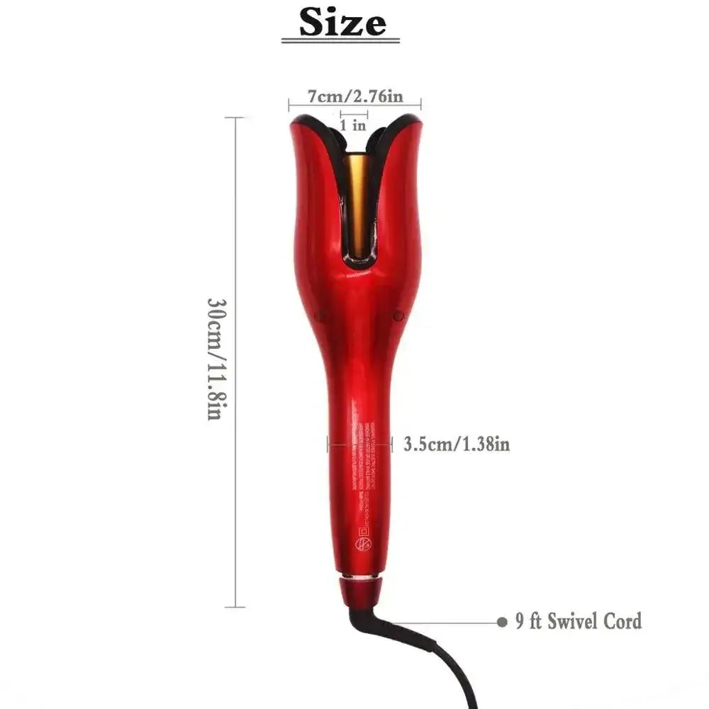 PowerCurl® Automatic Rotating Curling Iron dimensions with a 9 ft swivel cord for effortless styling.