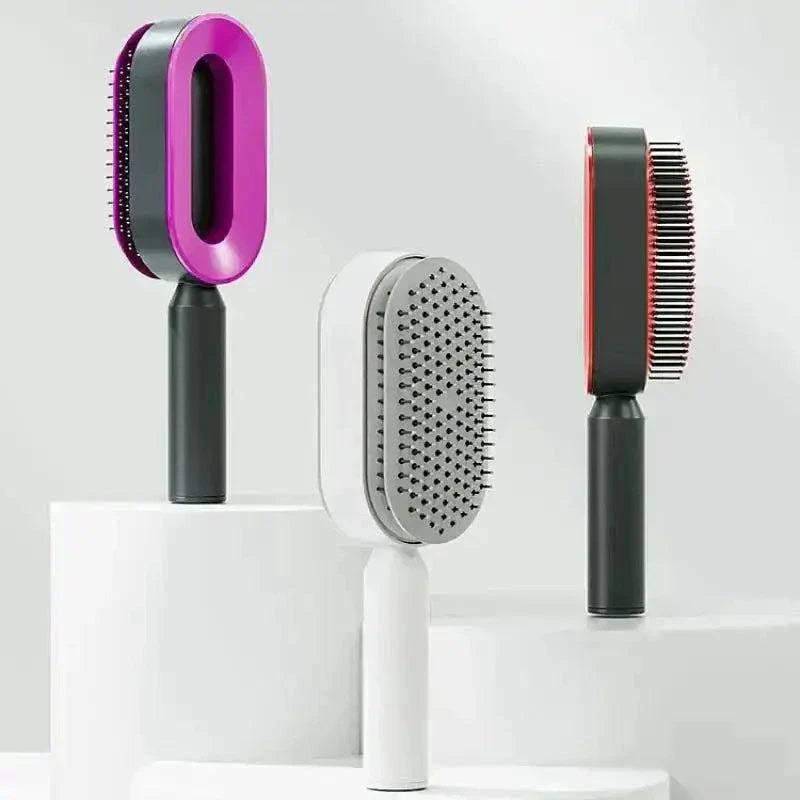 Self Cleaning Hair Brush for easy detangling and smooth styling.