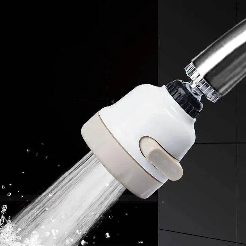 Water Saving Aerator with 3-mode spray function attached to a faucet, reducing water usage.