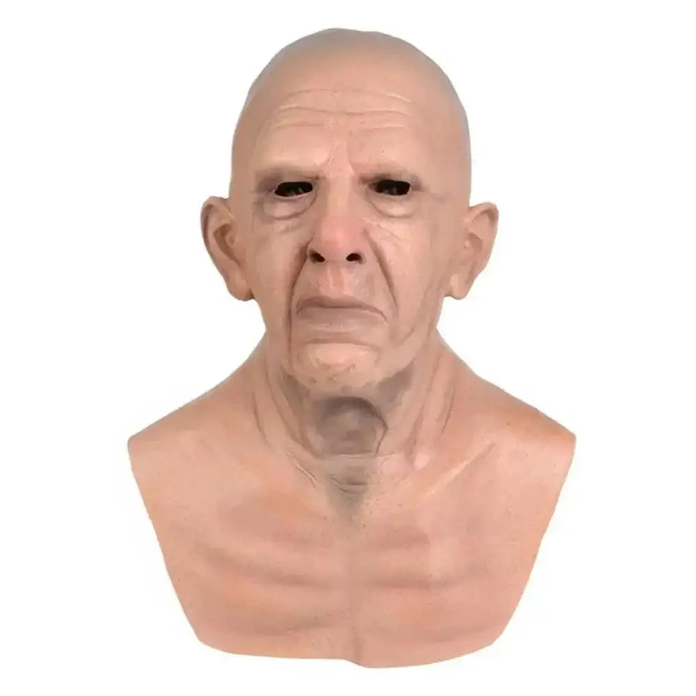 Old scary mask with realistic design for Halloween, crafted from latex for comfort and extended wear.